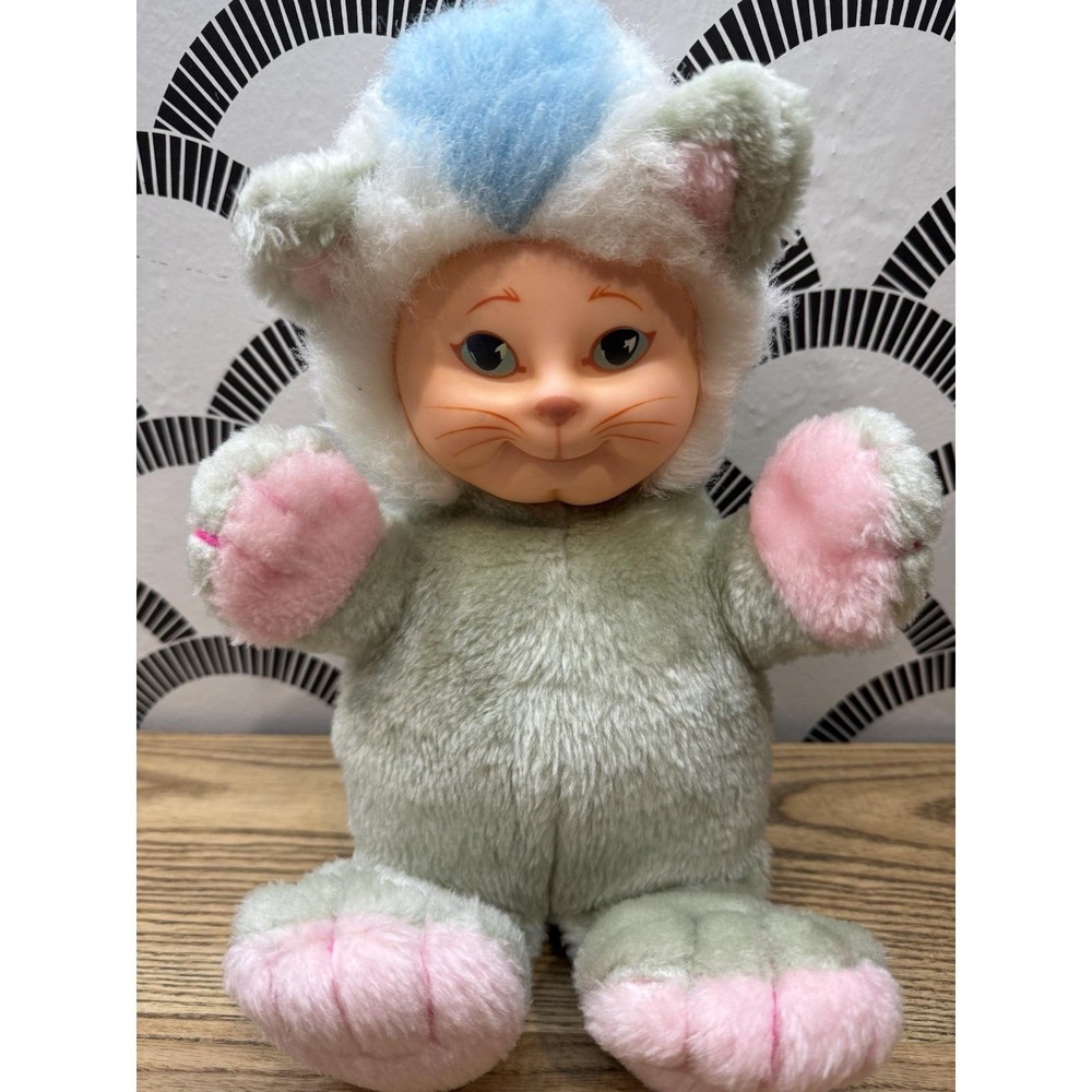 VTG 1985 Animal Toy Imports‎ Storybrook Friends Cat Plush Rubber Face